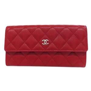 CHANEL Red Logo Wallet